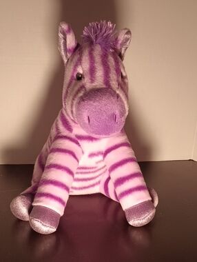 Plush Purple Striped Zebra Stuffed Animal - Kids Toy